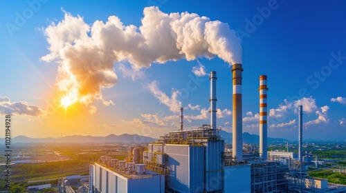 Industrial waste incineration plant with pollution control systems, environmental safety