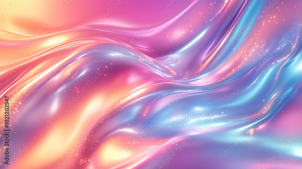 Background with abstract waves. Vibrant holographic chrome gradient. AI generative
Background with abstract waves. Vibrant holographic chrome gradient. AI generative