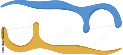 Floss Toothpick or Dental Floss Illustration Isolated on White Background