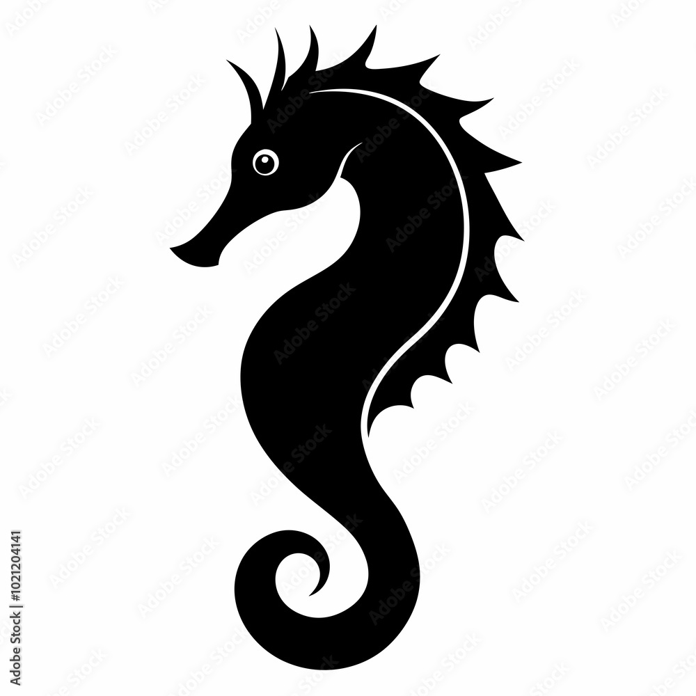 Seahorse silhouette, sea horse icon, Seahorse vector illustration
Seahorse silhouette, sea horse icon, Seahorse vector illustration