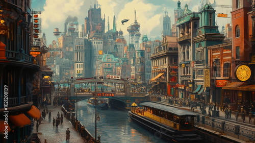Timeless City with a Blend of History, Fantasy, and Industry
