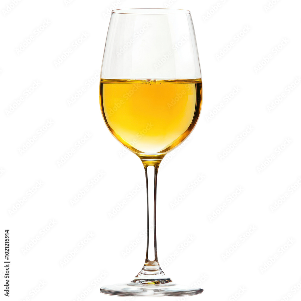 Glass of Riesling with a bright, straw-yellow color and a touch of sweetness. isolated on transparency background Glass of Riesling with a bright, straw-yellow color and a touch of sweetness. isolated on transparency background