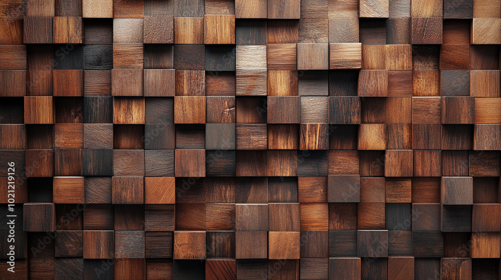 custom made wallpaper toronto digitalAbstract Wooden Block Pattern with Neutral Tones, Wooden blocks texture. Wooden wall made of small squares of different shades of brown.