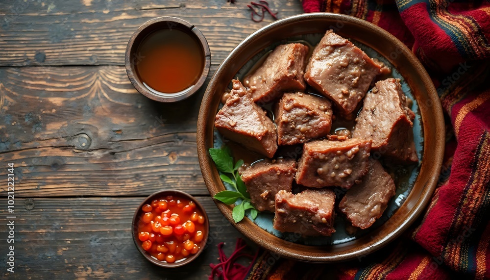 Chanasan Makh Boiled Mutton with Broth and Dipping Sauce (Mongolian Cuisine) Chanasan Makh Boiled Mutton with Broth and Dipping Sauce (Mongolian Cuisine)