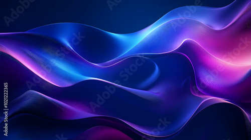 Abstract Background with Blue and Purple Wavy Lines