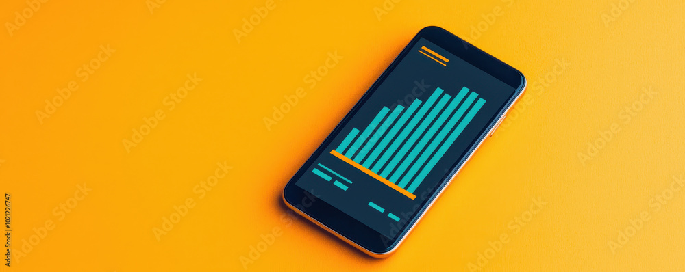 digital wallet displaying investment portfolio on smartphone against vibrant orange background, showcasing financial growth and modern technology digital wallet displaying investment portfolio on smartphone against vibrant orange background, showcasing financial growth and modern technology