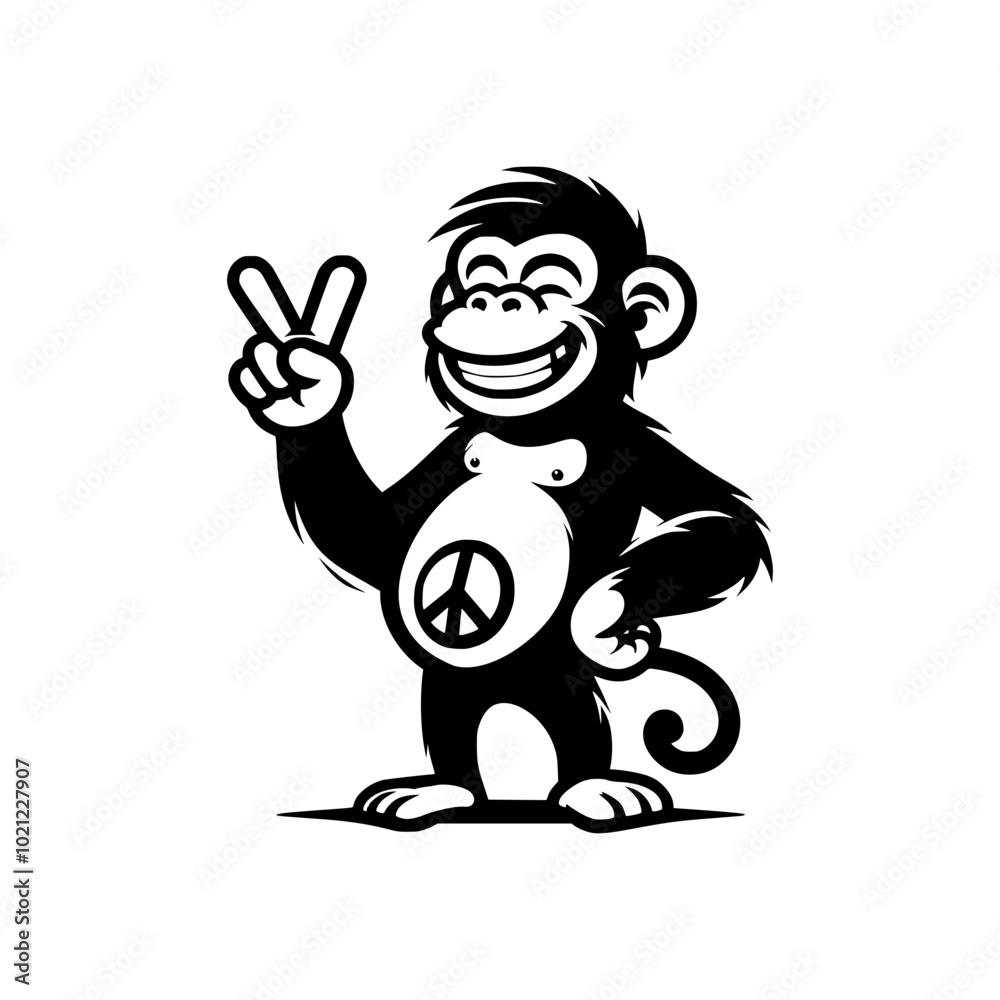 Chimpanzee Peace Sign