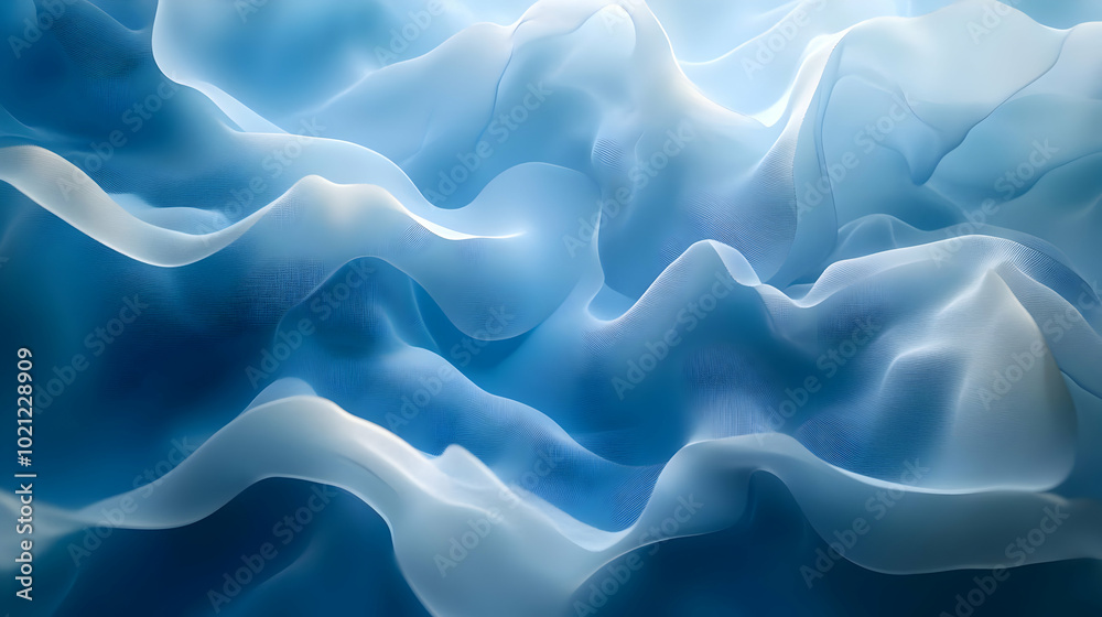 Obraz premium Abstract Blue Background with Wavy Lines