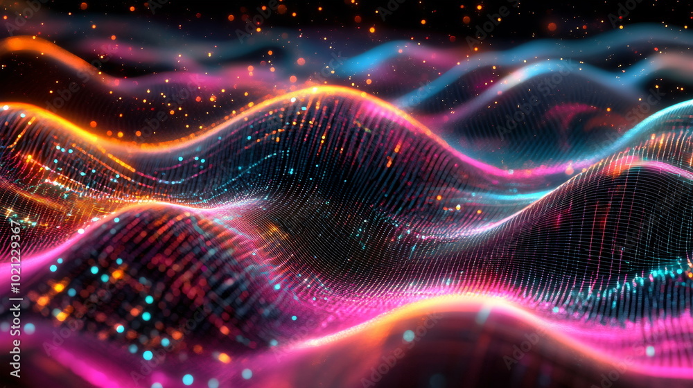 Futuristic Abstract Digital Data Streams and Networks Futuristic Abstract Digital Data Streams and Networks