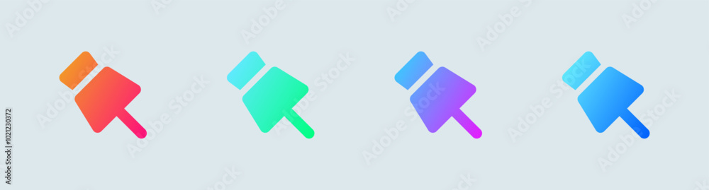 Pin solid icon in gradient colors. Attachment signs vector illustration. Pin solid icon in gradient colors. Attachment signs vector illustration.