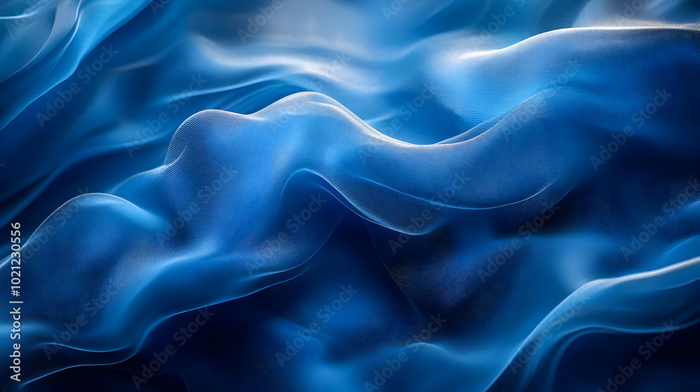 Obraz premium Abstract Blue 3D Wavy Background