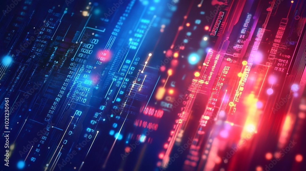 Futuristic Abstract Digital Data Streams and Networks Futuristic Abstract Digital Data Streams and Networks