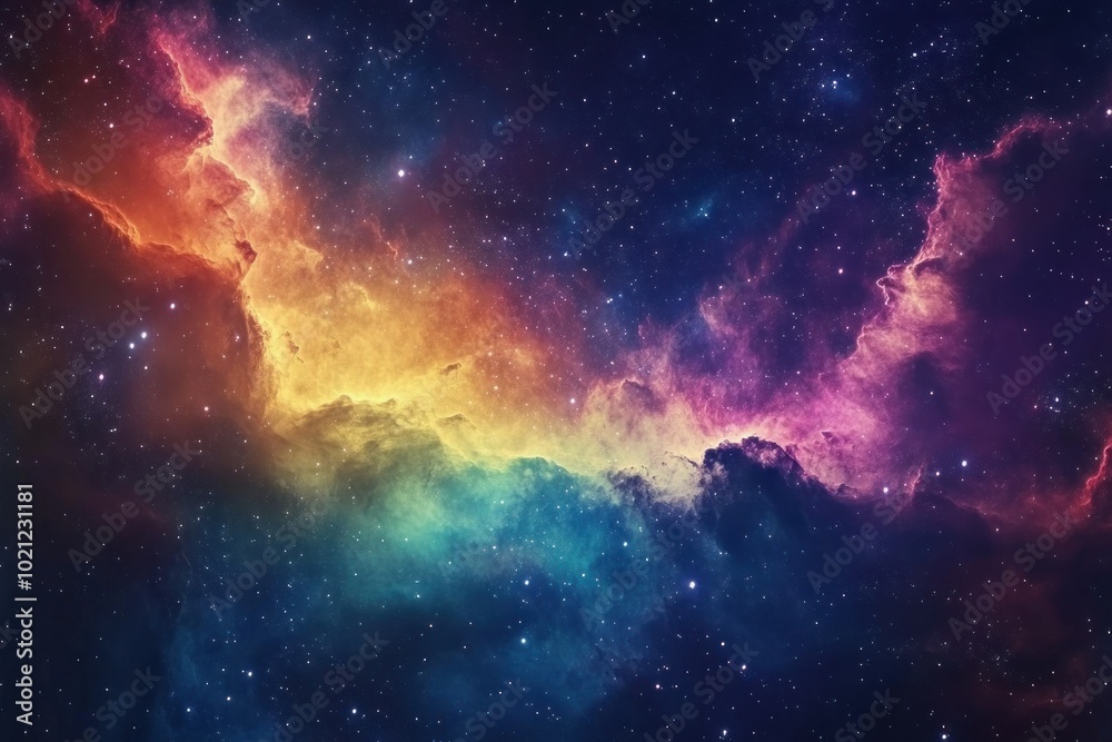 Fototapeta premium Stunning Cosmic Scene with Vibrant Nebula Colors