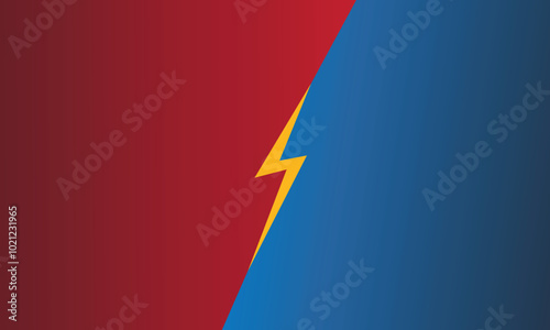 Modern versus battle background. Vs battle headline with lightning bolt. Competitions between contestants, fighters or teams. Vector illustration.