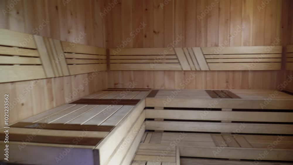 Overview of the sauna interior