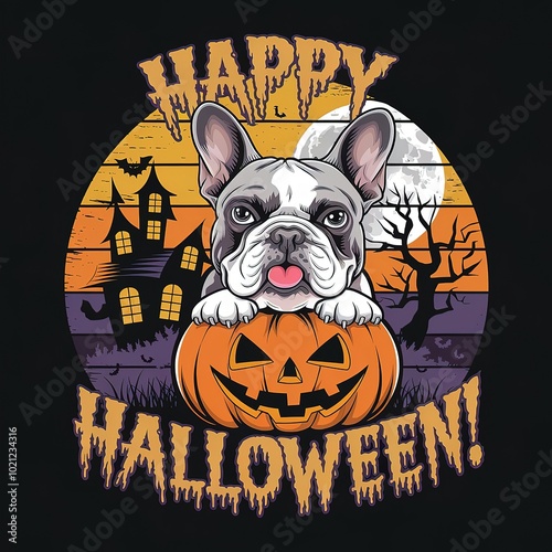 Party happy card celebration october illustration background holiday vector scary pumpkin horror des
