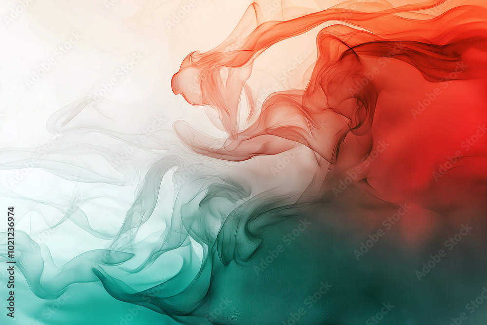 Fototapeta premium Green/red/white abstract and background. generative AI