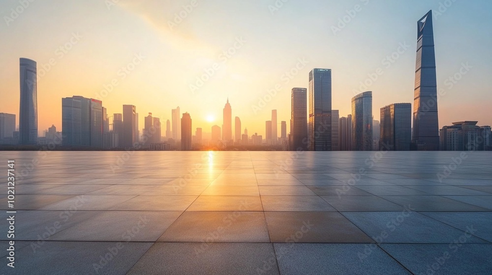 Breathtaking golden sunset illuminates modern city skyline with towering skyscrapers, reflecting on sleek urban plaza, creating a stunning panorama of urban architecture. Breathtaking golden sunset illuminates modern city skyline with towering skyscrapers, reflecting on sleek urban plaza, creating a stunning panorama of urban architecture.