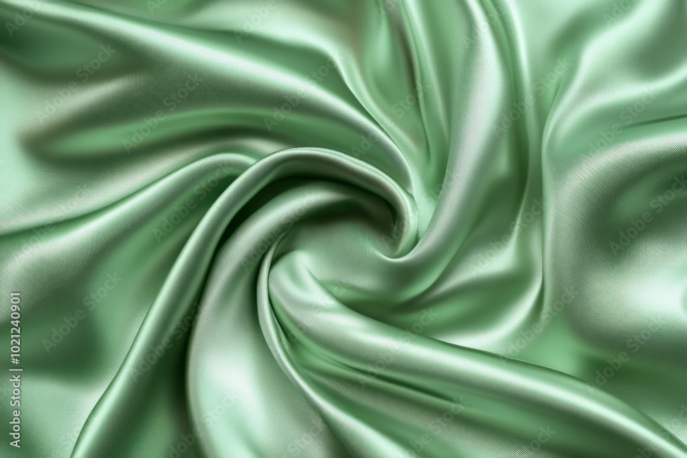 Fototapeta premium Smooth Green Silk Fabric Texture Background