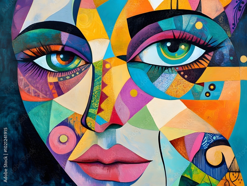 Abstract portrait of a person with geometric patterns Abstract portrait of a person with geometric patterns