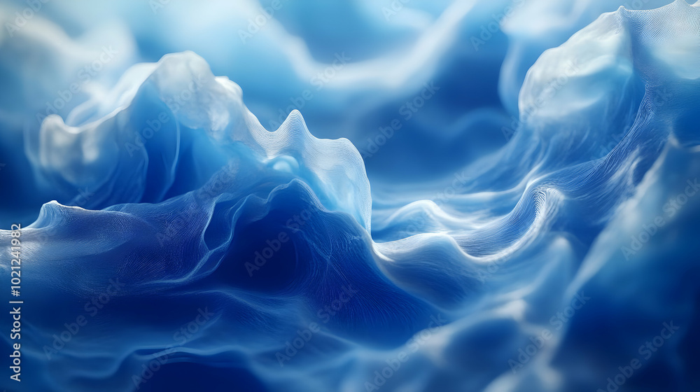 Obraz premium Abstract Blue 3D Wave Background