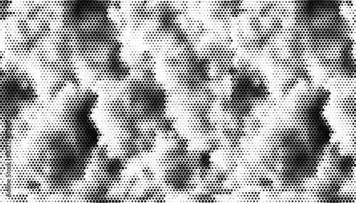 Abstract black hexagons on white background, honeycomb pattern design. Easily resized and recoloured at your discretion. Editable vector element. 