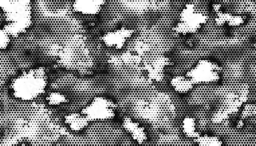 Dynamic hexagon pattern, seamless geometric digital patterns. Black and white, can be easily resized and recoloured at your discretion. Abstract honeycomb fully editable design element. Vector Format 