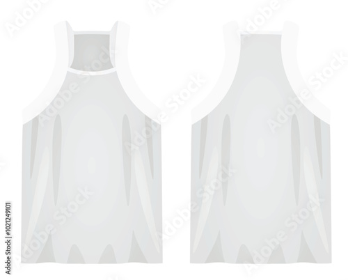 White sleeveless t shirt. vector illustration