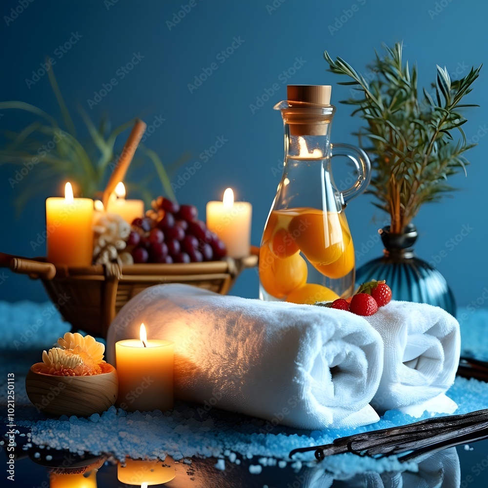 spa setting with candles spa setting with candles
