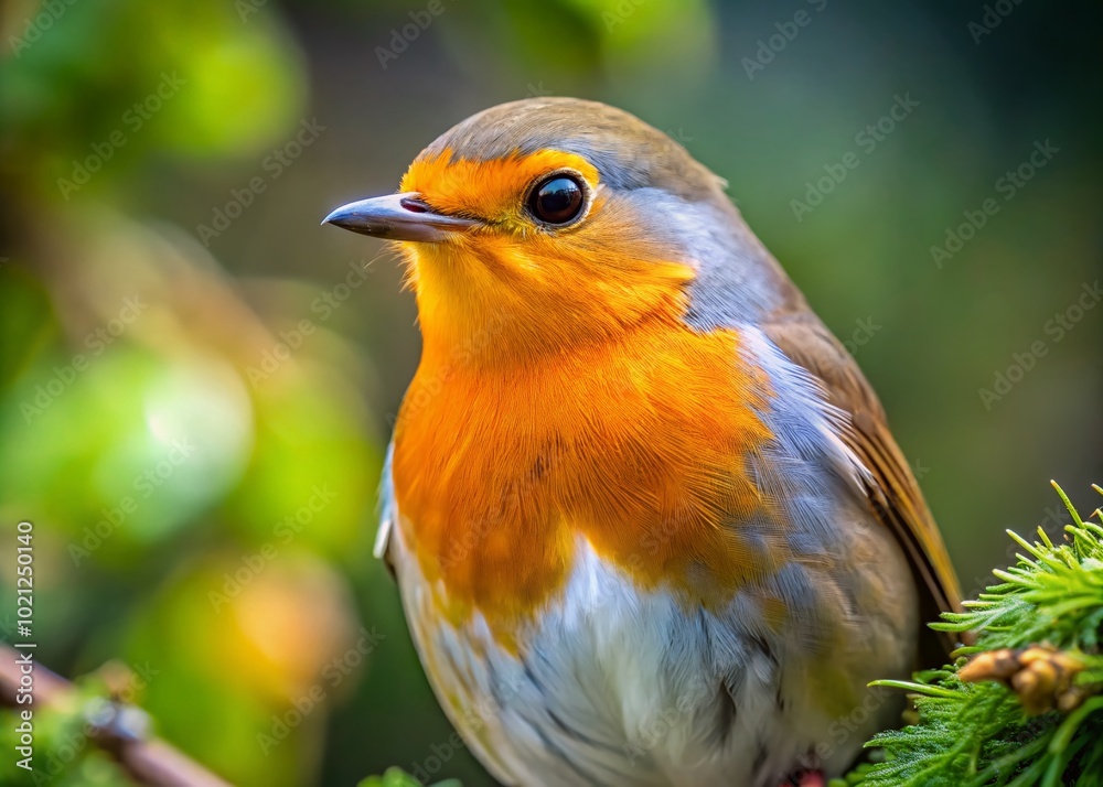Fototapeta premium Beautiful Robin Birds in Natural Habitat Captured in Stunning Close-Up Photographs for Nature Lovers
