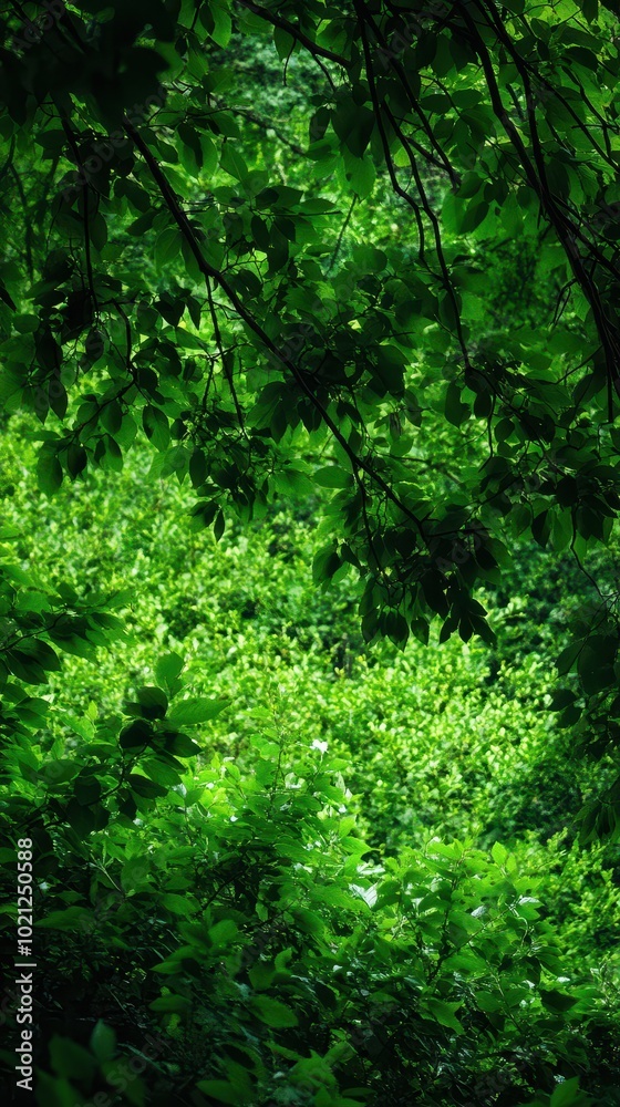 Lush green foliage densely covering the ground, creating a vibrant natural landscape. Lush green foliage densely covering the ground, creating a vibrant natural landscape.