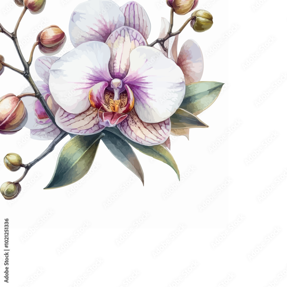 Obraz premium watercolor orchid flower