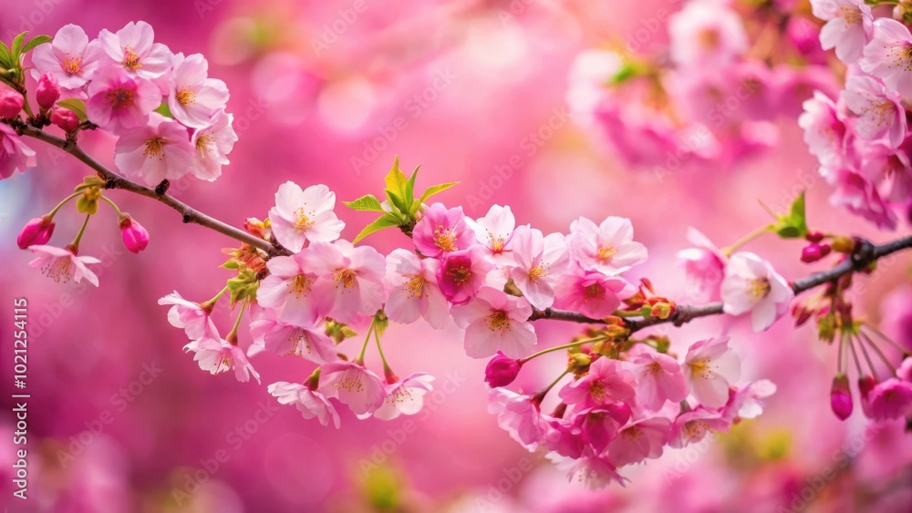 Delicate pink cherry blossoms in full bloom, creating a picturesque floral display against a soft, blurred background. Delicate pink cherry blossoms in full bloom, creating a picturesque floral display against a soft, blurred background.