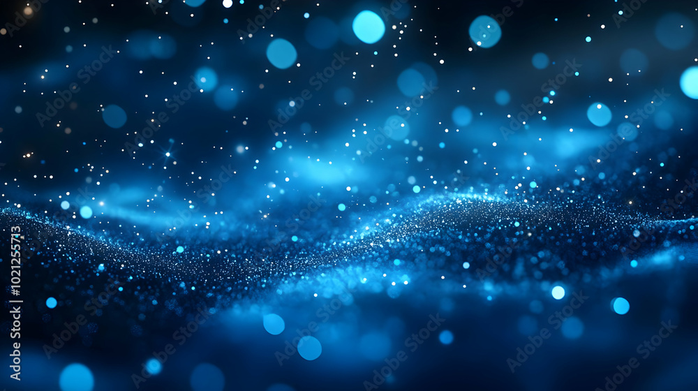 Abstract Blue Glitter Background with Bokeh Lights Abstract Blue Glitter Background with Bokeh Lights
