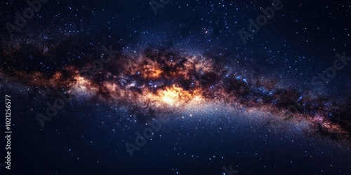 A stunning view of the Milky Way galaxy, showcasing vibrant colors and cosmic beauty.