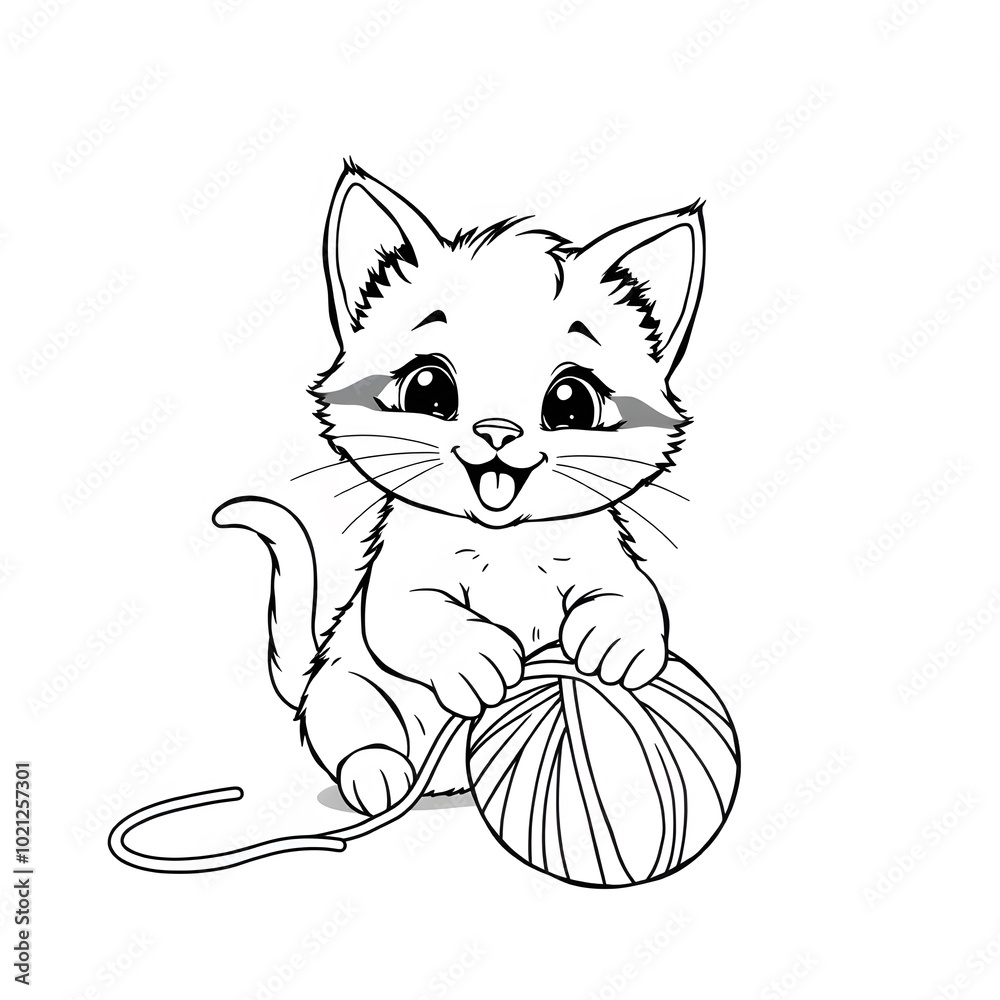 Obraz premium cute cat coloring book