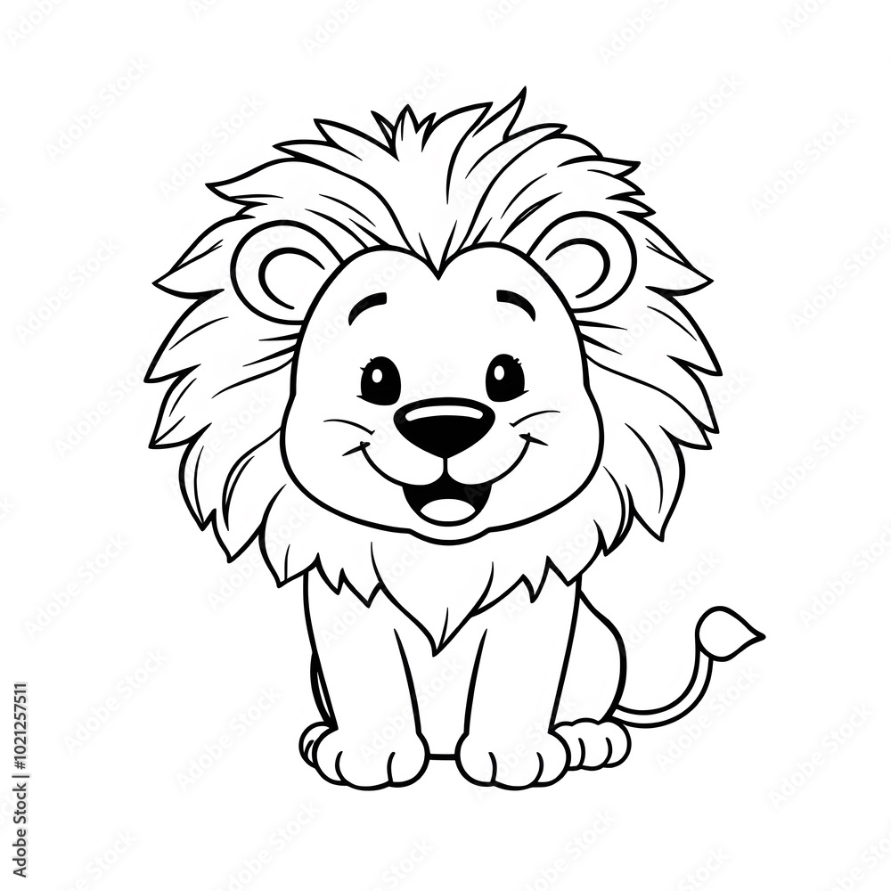 Fototapeta premium cute lion coloring book