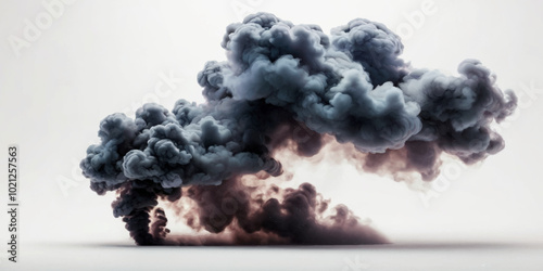 Colorful smoke plume isolated on transparent background. Image of colorful smoke plume and festive background