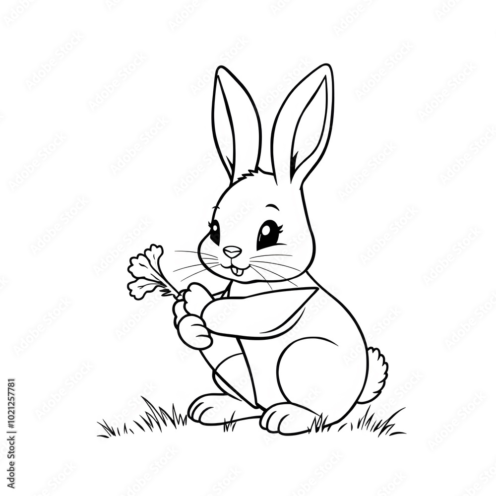 Obraz premium cute rabbit coloring book