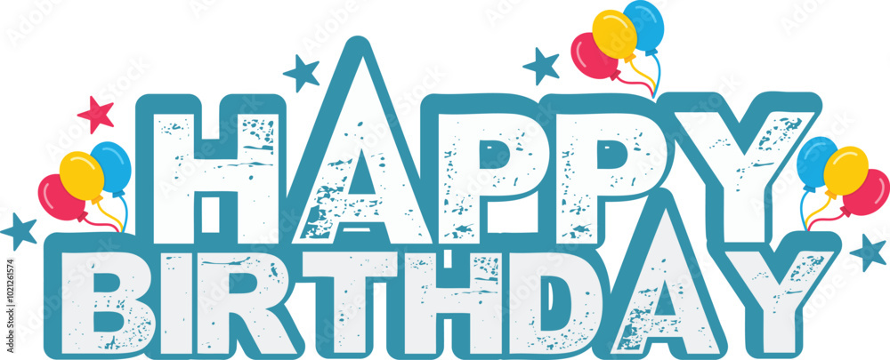 Fototapeta premium Vector Art Design Of A Text Of Happy Birthday