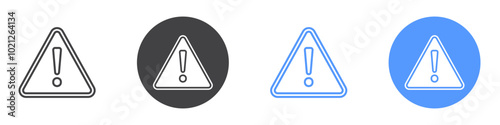 Alert icon Flat art in black and white isolated