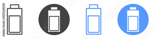 Battery icon Flat art in black and white isolated
