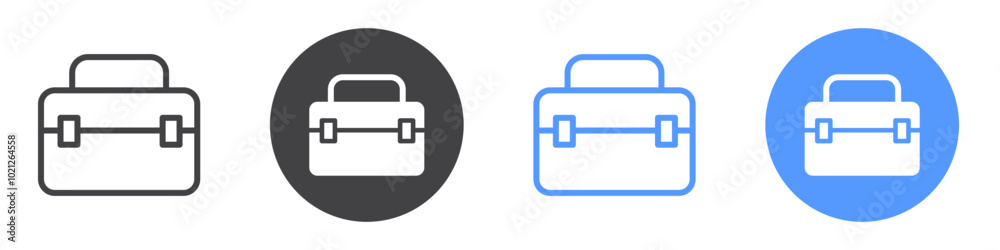 Briefcase icon Flat art in black and white isolated Briefcase icon Flat art in black and white isolated