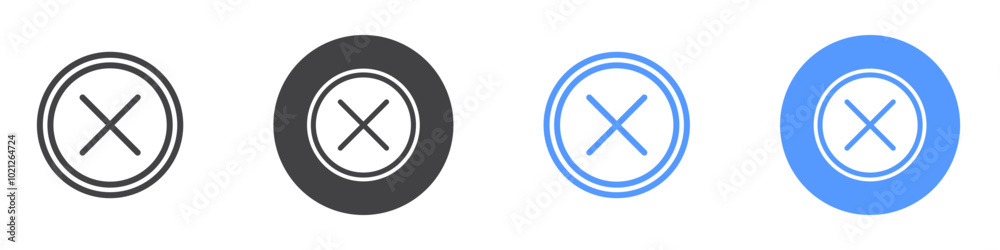 Cancel icon Flat art in black and white isolated Cancel icon Flat art in black and white isolated