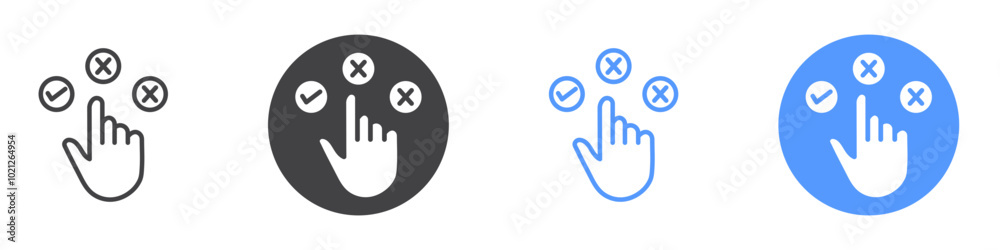 Choice icon Flat art in black and white isolated Choice icon Flat art in black and white isolated