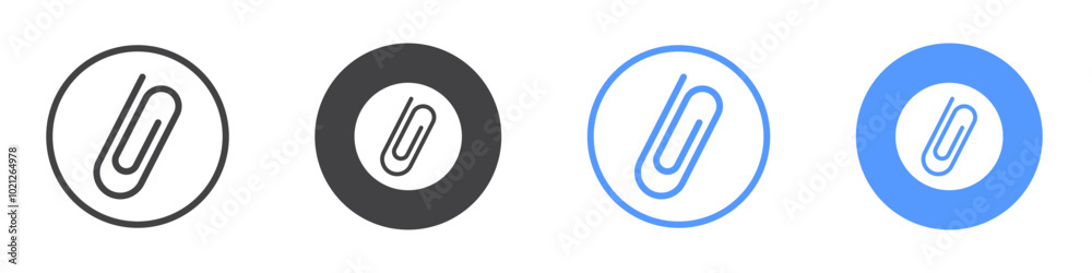 Clip icon Flat art in black and white isolated Clip icon Flat art in black and white isolated
