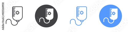 Chemotherapy icon Flat art in black and white isolated