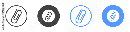 Clip icon Flat art in black and white isolated
