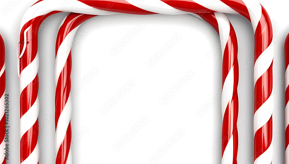 Obraz premium red white candy canes arranged triangle shape