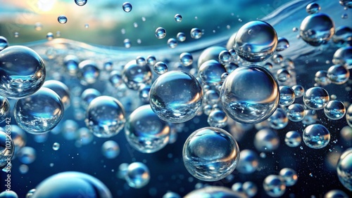 Wallpaper Mural Bubbles Forming in Water After Urination, Close-Up View of Fizzy Surface and Clear Water Background Torontodigital.ca